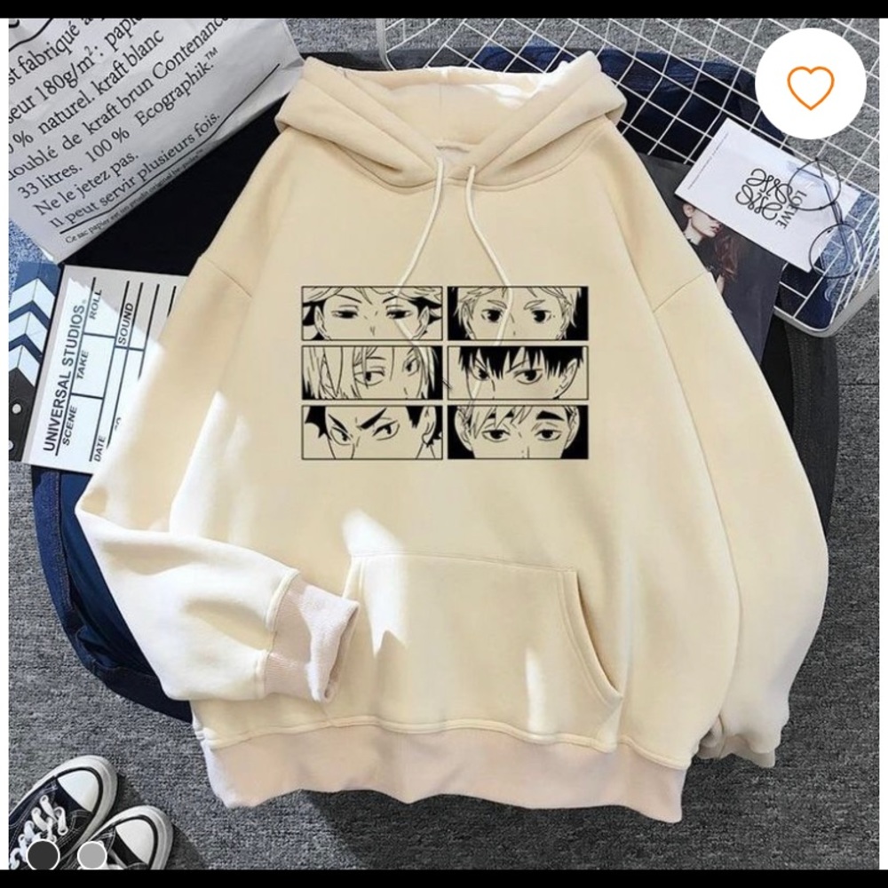 ✨🏐CREAM OFF-WHITE HAIKYUU HOODIE 🏐✨